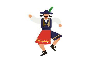 A Lively Portuguese Folk Dancer in Traditional Costume.