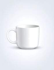 Obraz premium A simple, white ceramic mug on a light background