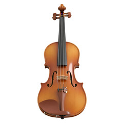 Fototapeta premium Violin stands elegantly against a Transparent Background in a detailed studio shot