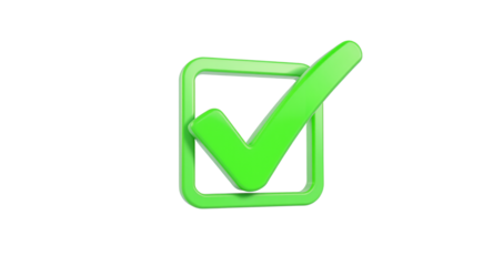 Green Check Mark in Square - Approval Concept