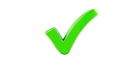 Green Check Mark Symbol on a White Background