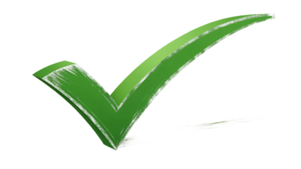 Green Checkmark Symbol on White Background