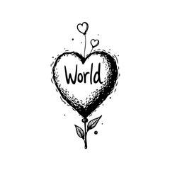 Abstract conceptual illustration conveys a profound message of global compassion love and