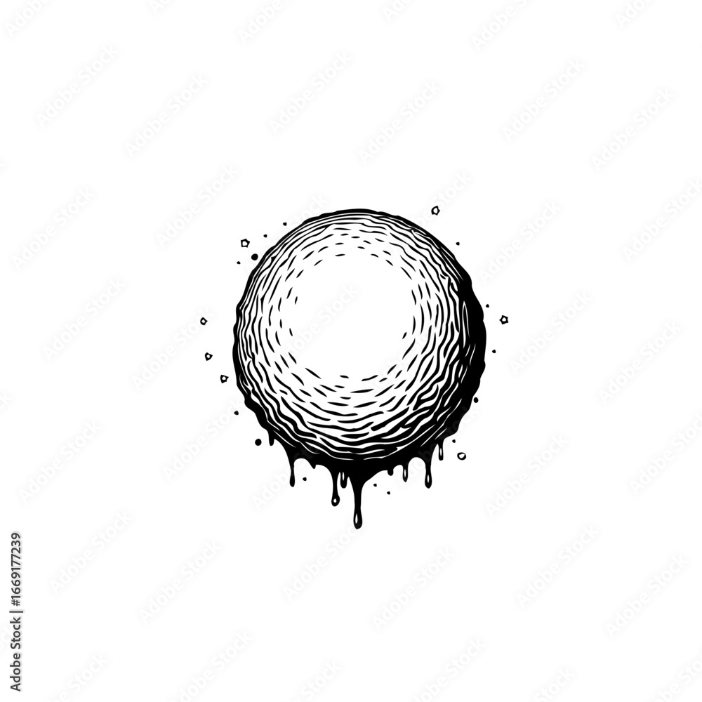 Poster abstract melting sphere with dripping liquid effect a modern artistic representation simple