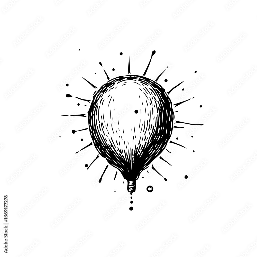 Poster abstract orb explosion isolated on white background design for artistic concepts and creative