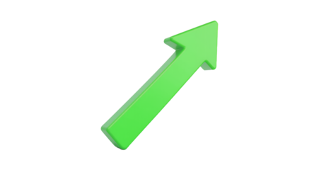 Green Upward Arrow, Symbol of Growth, Progress, Success, and Achievement
