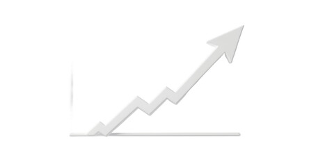 Growth Arrow Indicating Rise, Financial Chart, Increasing Trend on White Background