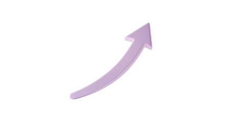 Purple Arrow Pointing Upwards on a White Background