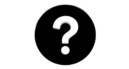 Naklejka premium Question Mark Symbol in Black Circle - Concept of Doubt and Inquiry