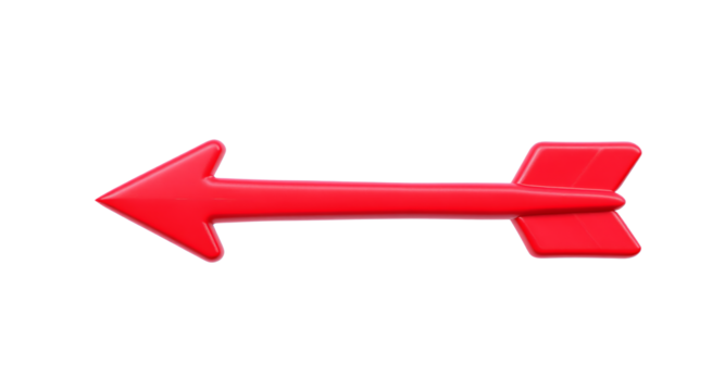 Red arrow on a black background