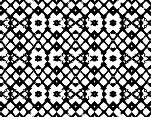 Black and White Geometric Pattern Textile Design