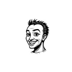 Expressive portrait of cheerful man with distinctive features showcasing happiness and positive