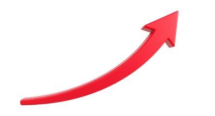 Red Upward Arrow on Black Background