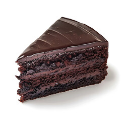 Decadent Slice of Chocolate Cake with Smooth Ganache Topping