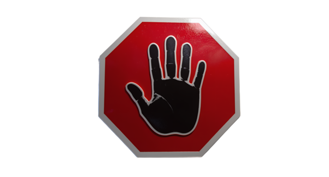 Stop Sign With Hand Showing a Stop Gesture