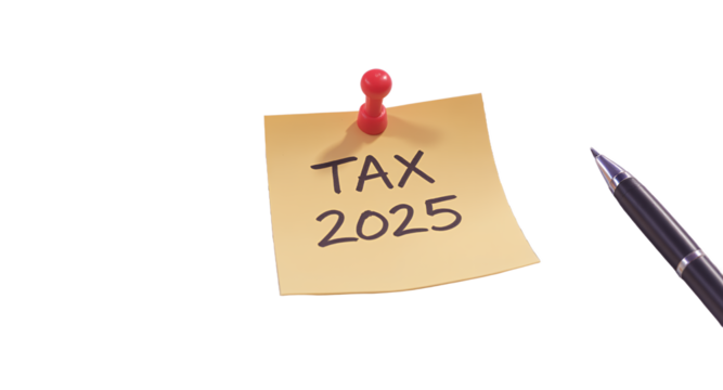 Tax Season 2025 Financial Planning Concept with Documents and Stationary
