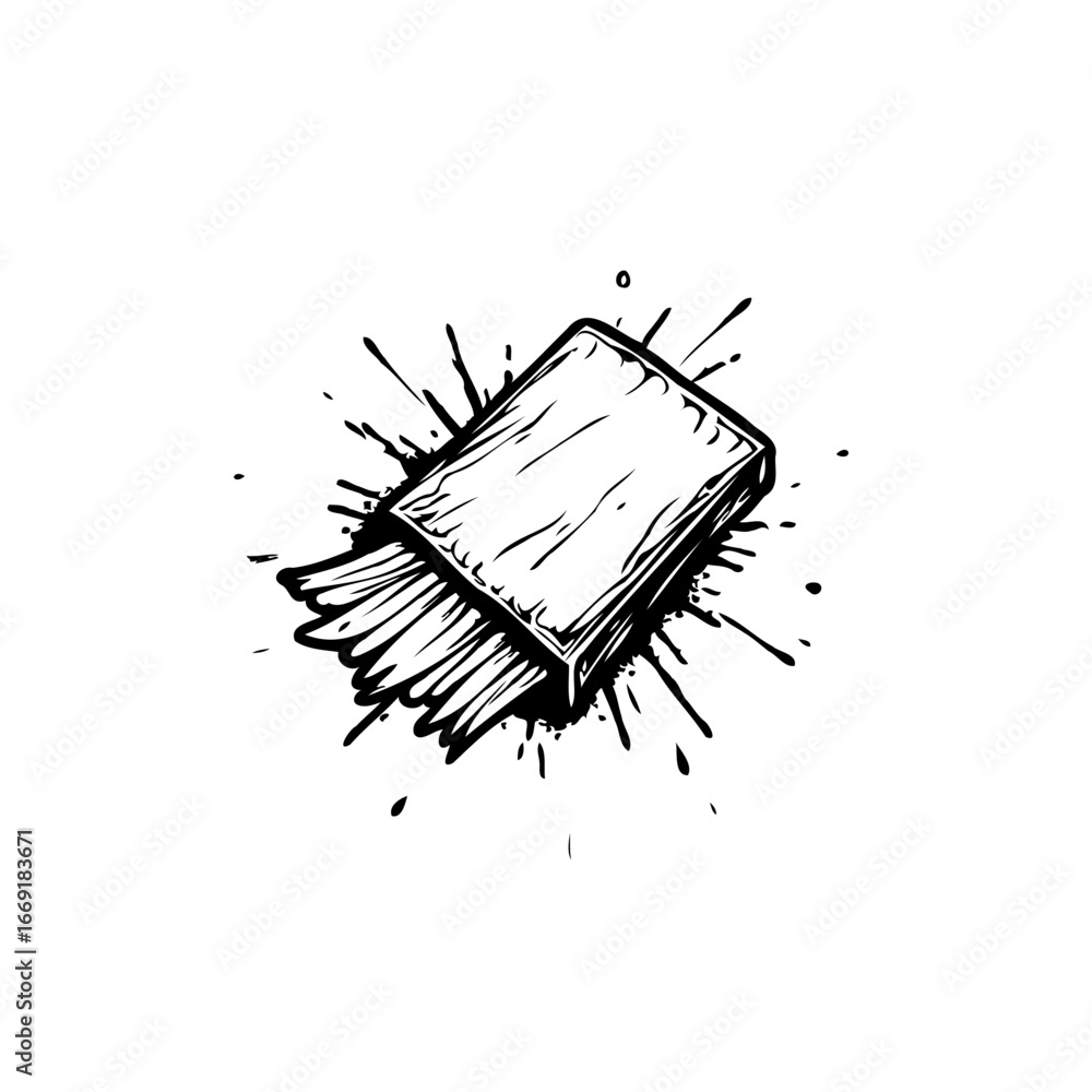Poster stylized brushstroke illustration offering distinct visual element combined with abstract splatter
