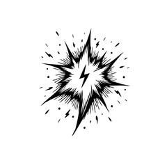 Stylized electric burst illustration showcasing dynamism energy and potential impact within a
