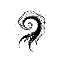 Fototapeta premium Stylized inked tendril design representing evocative forms with flowing lines for artistic