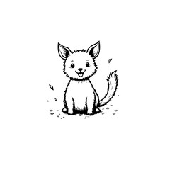 Stylized puppy drawing showcasing simplicity and charm a delightful monochrome illustration of a