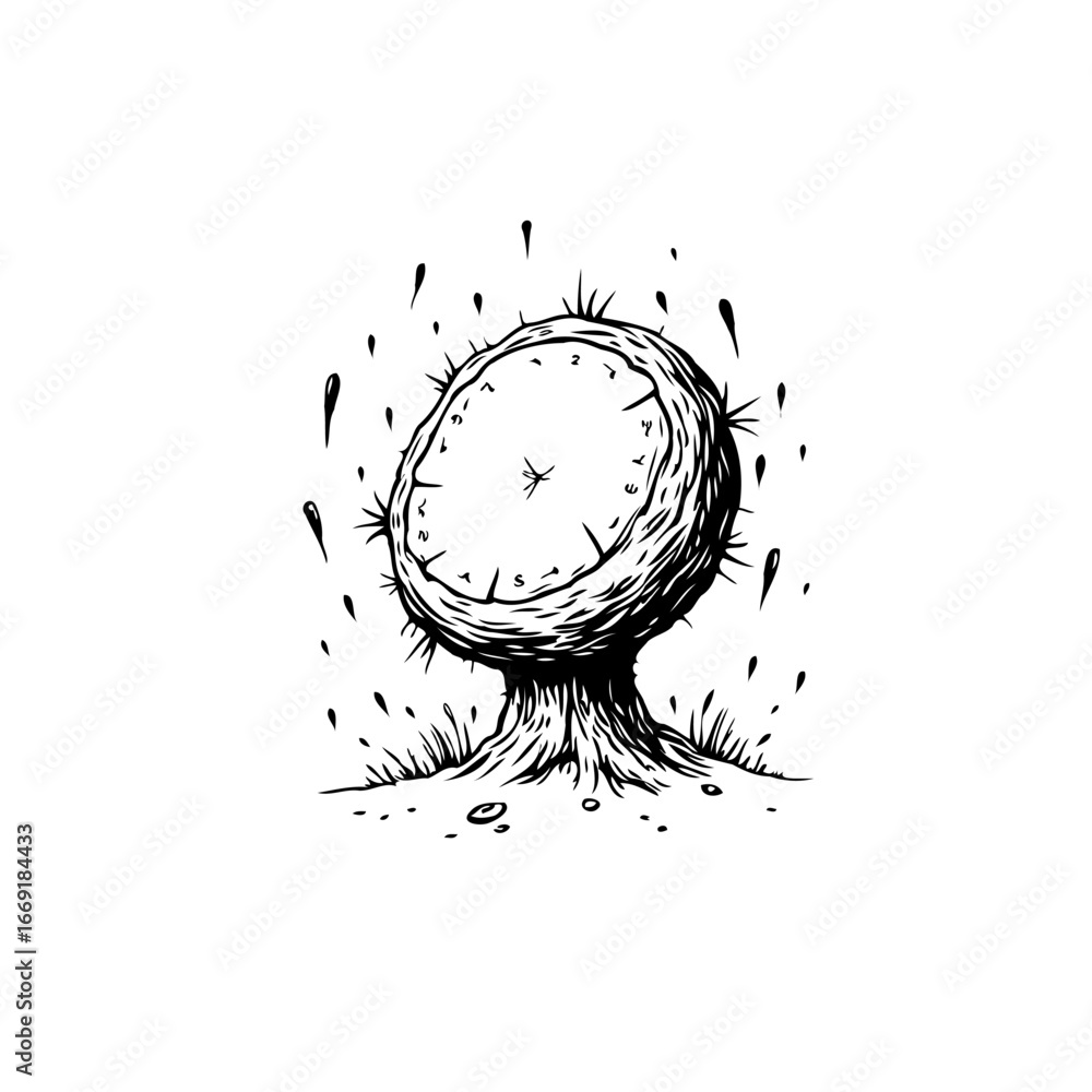 Poster surreal arboreal time abstraction concept representing abstract temporal nature symbolic growth