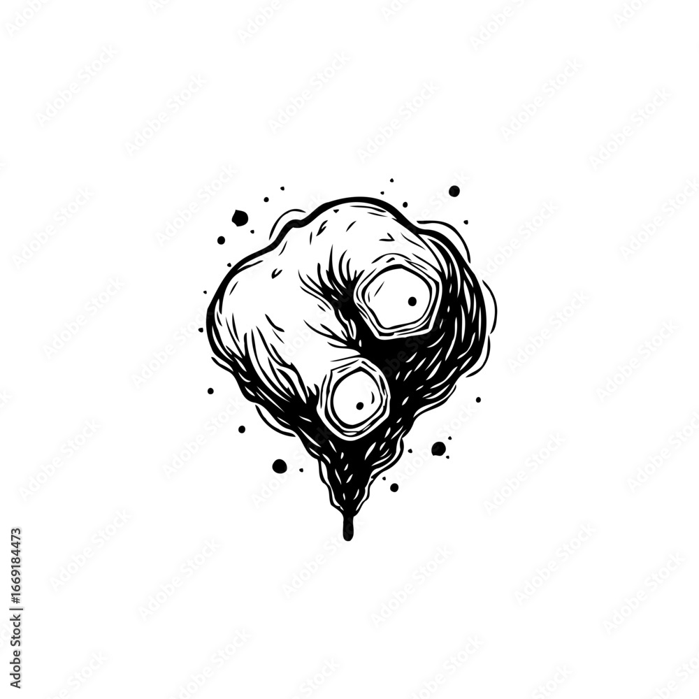 Poster surreal entity captured with dramatic lines, evocative linework creating a unique aesthetic vision