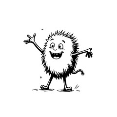 Whimsical spiky character illustration evoking joy and playful energy for children's designs or