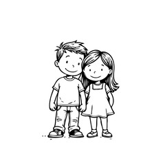 Wholesome sibling bond illustration showcasing brotherly sisterly love youthful kinship