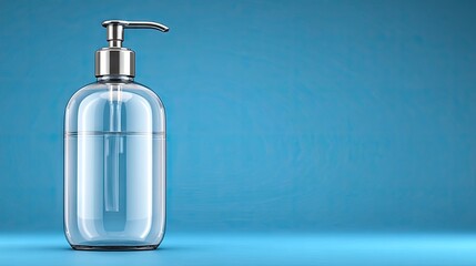 Obraz premium Hand Sanitizer Bottle on Blue Background