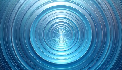 3D concentric metallic circles with glowing gradients of blue and cyan