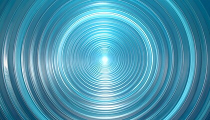 Obraz premium 3D concentric metallic circles with glowing gradients of blue and cyan