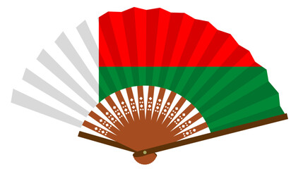 マダガスカルの国旗柄の扇子
