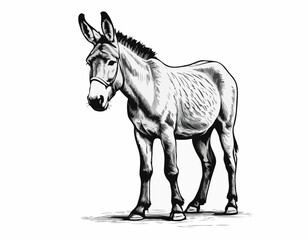 donkey sketch vector graphics