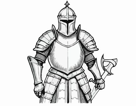 Knight in armor . Medieval heraldry symbol