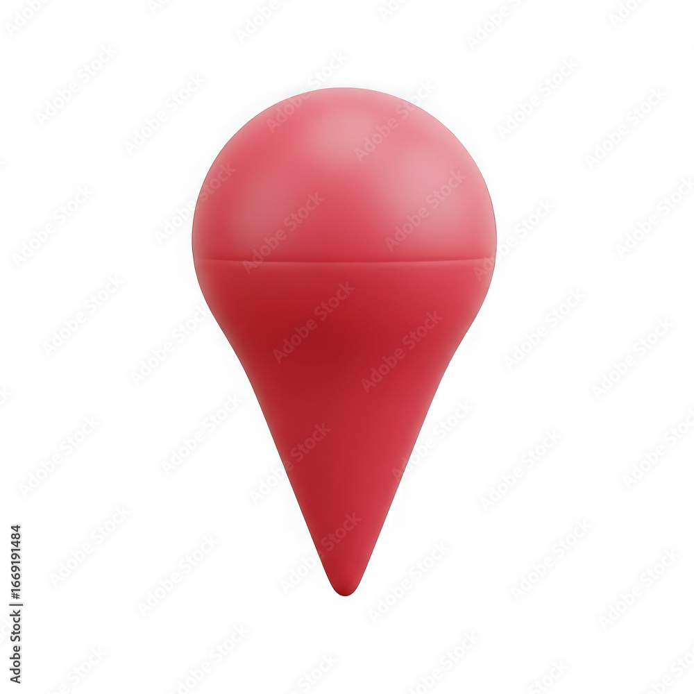Poster 3d icon of red map pin icon isolated on transparent background