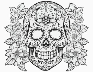Day of The Dead sugar skull tattoo.