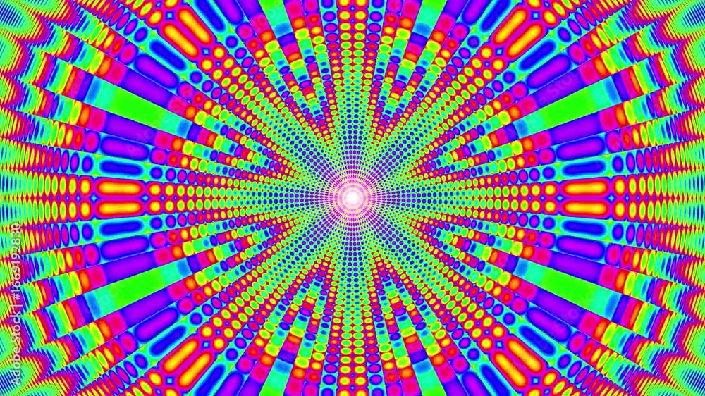 Aufkleber vibrant psychedelic abstract radial pattern background loop
