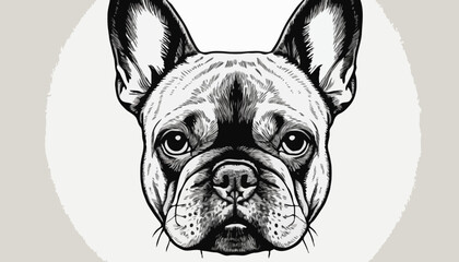 French Bulldog head. Dog