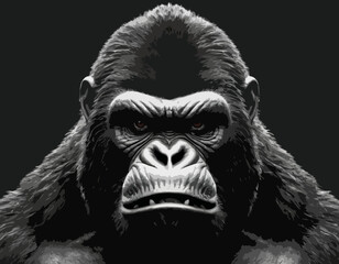 image of dangerous angry gorilla head
