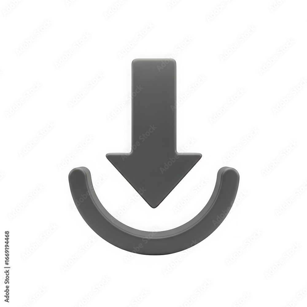 Poster 3d icon of 3d render of a download icon isolated on transparent background