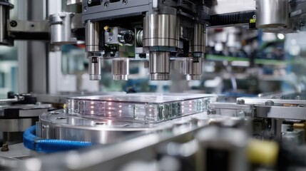 A detailed view of sensors and cameras integrated into the forming machine capturing the precision and automation features that significantly lower material waste and enhance efficiency