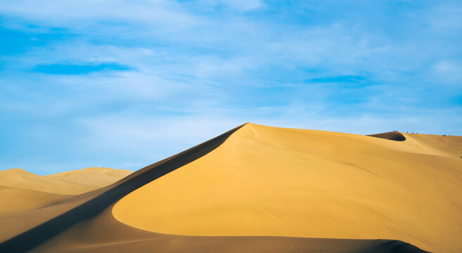 Dunhuang Mingsha Mountain Scenic Area, desert scenery from Shaanxi, China