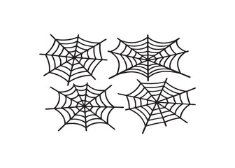 Ornate Spiderweb Graphic Vector Illustration for Halloween and Spooky Design.set
