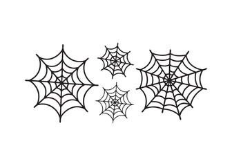 Ornate Spiderweb Graphic Vector Illustration for Halloween and Spooky Design.set