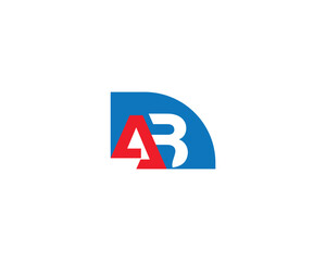 Blue Rounded Square AB Monogram Logo with Red A and White B AB logo lettermark