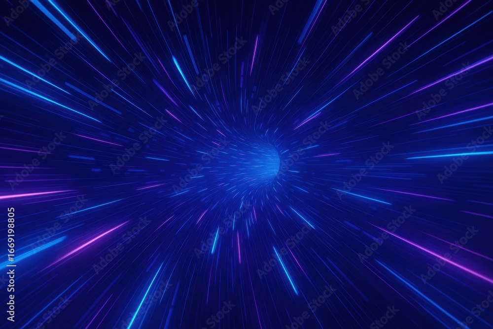 Aufkleber futuristic data tunnel with neon light streams representing high-speed internet connectivity