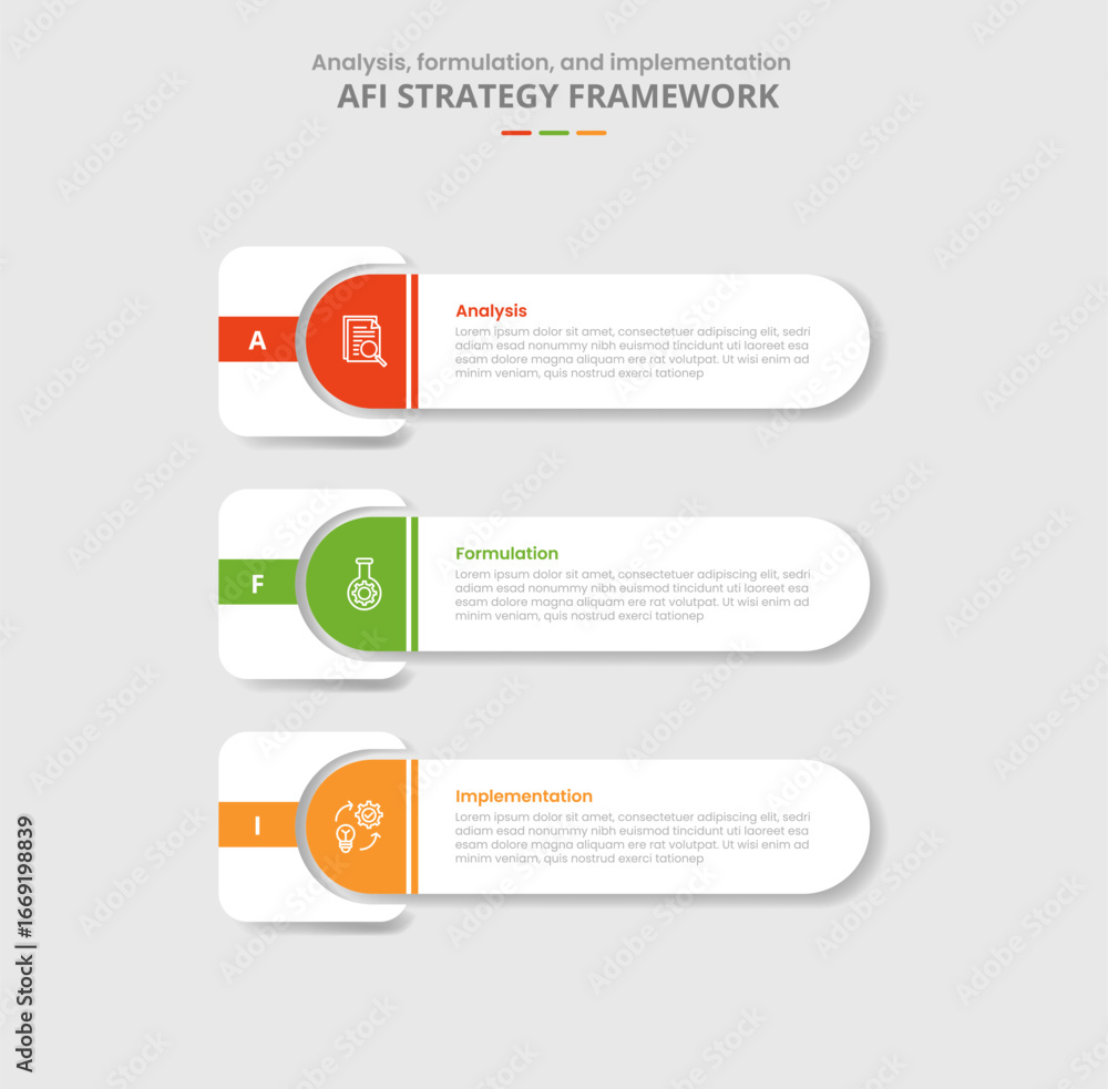 Poster afi framework for infographic with drop shadow style with big round rectangle with square shape slic
