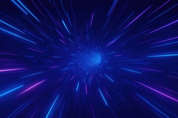 Naklejka premium Futuristic data tunnel with neon light streams representing high-speed internet connectivity