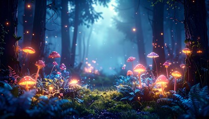 Obraz premium Enchanted Forest Fantasy Background