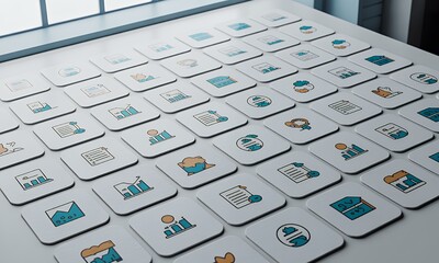 Business and Finance Icon Set, Digital Concept